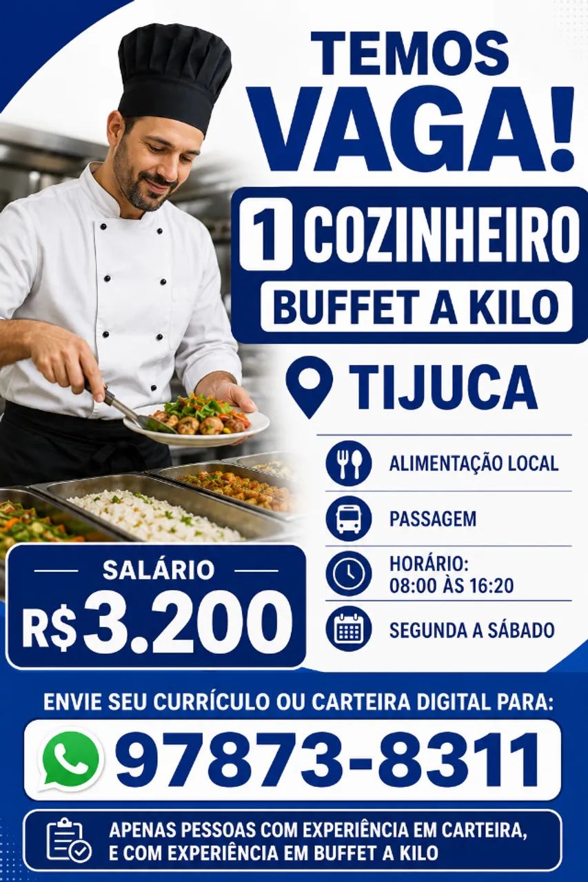 COZINHEIRO BUFFET A KILO -  TIJUCA