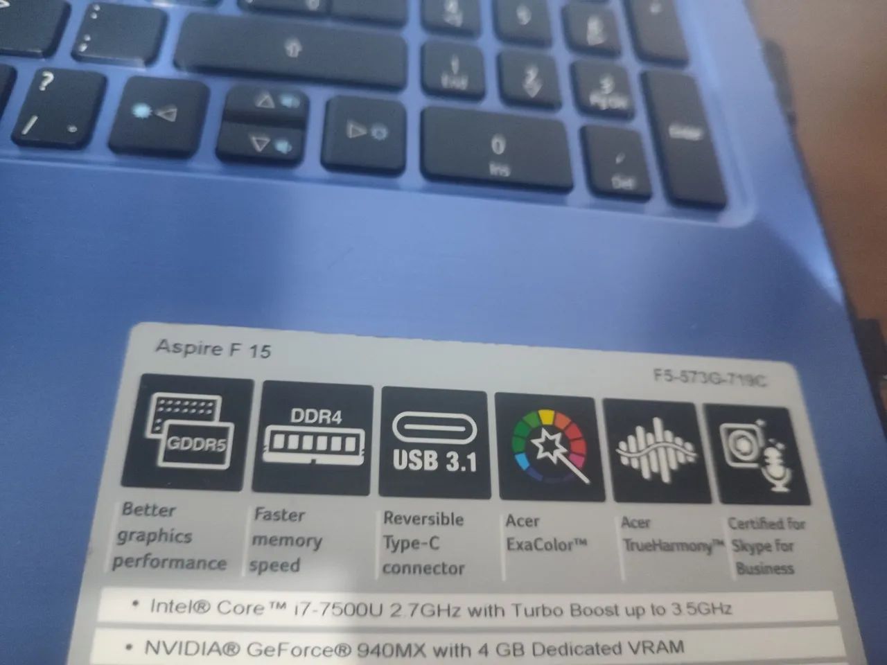 Notebook acer aspire f5 573g 719c  - Foto 3