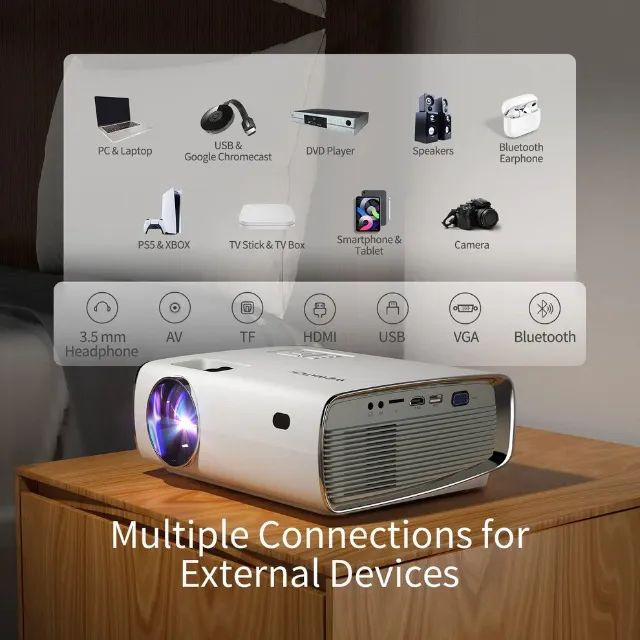 Projetor Wewatch S1: 1080p nativo, suporte 4K, 360 lúmens, Netflix, WiFi e muito mais - Foto 2