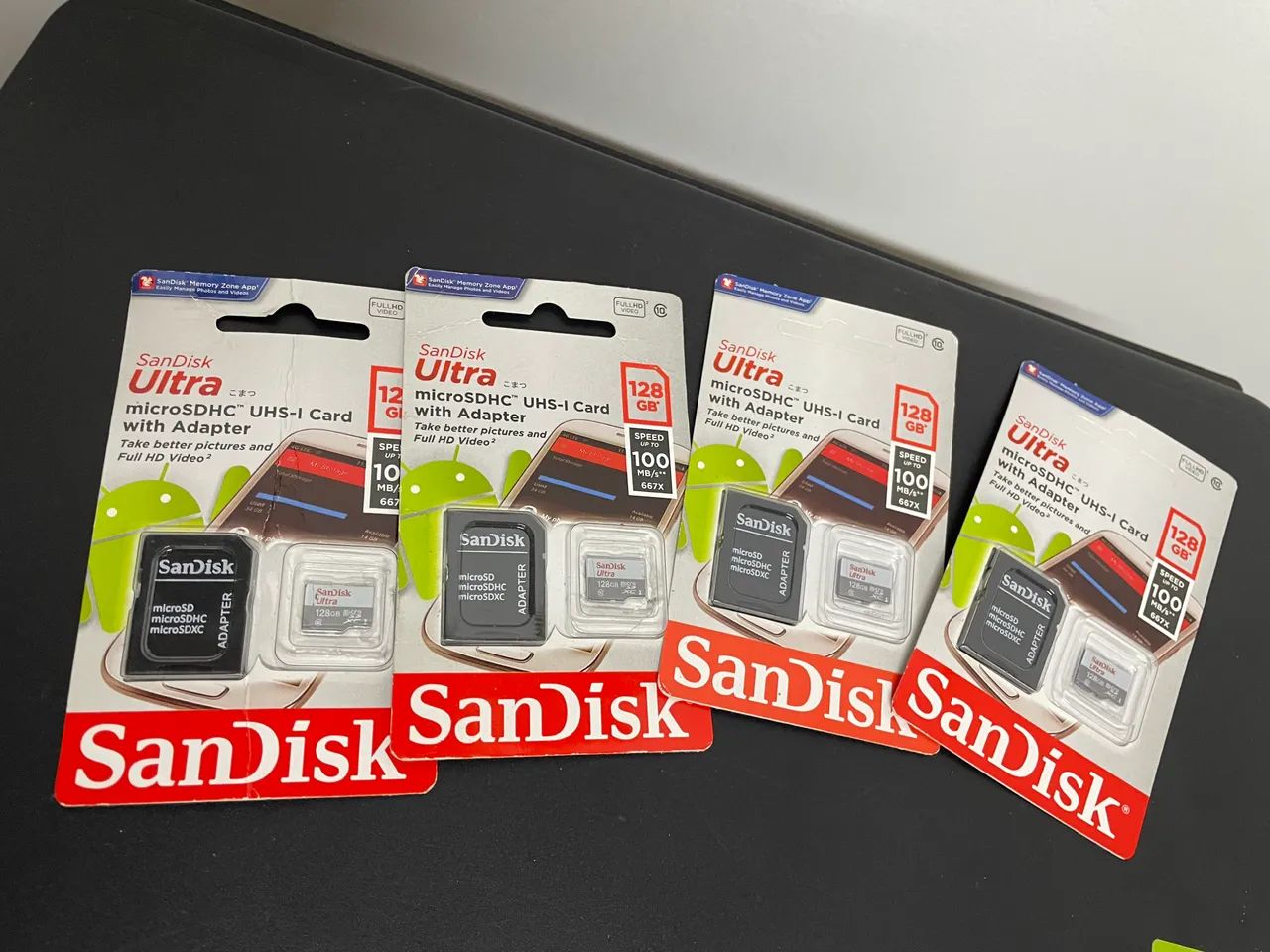 Micro SDHC  C/ adaptador 128GB x 100MB/s kit com 4 SEM USO - Foto 3