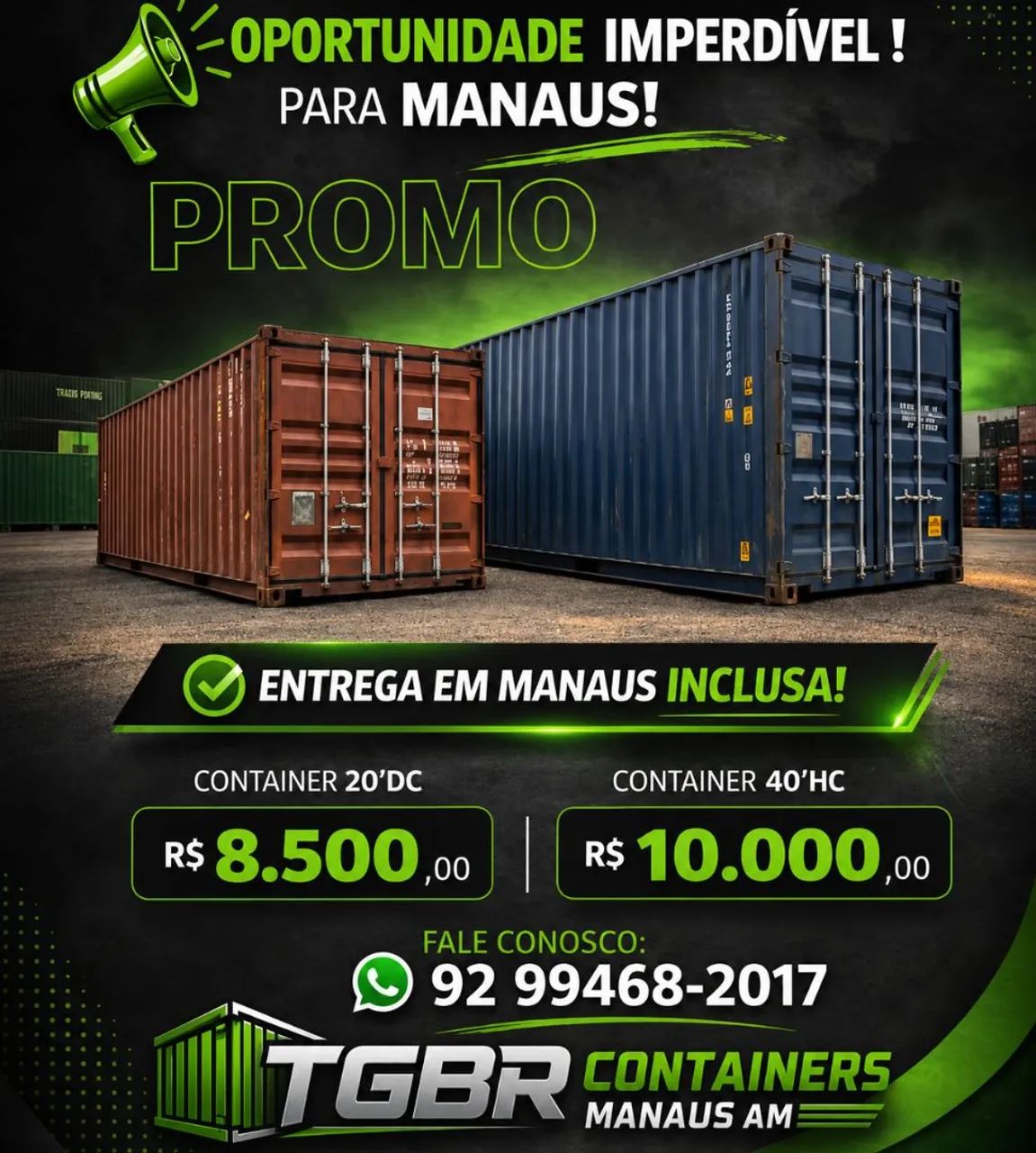 Container com entrega grátis 