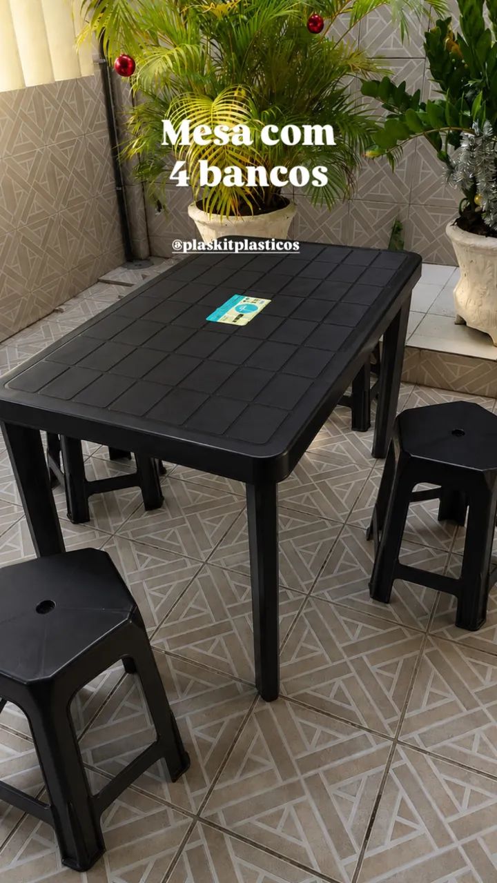 Mesa retangular + 4 bancos - Foto 2