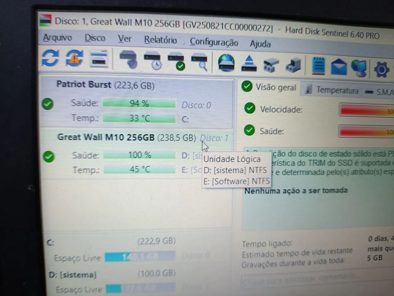Msata 256 gb saudável funcionando normalmente  - Foto 3