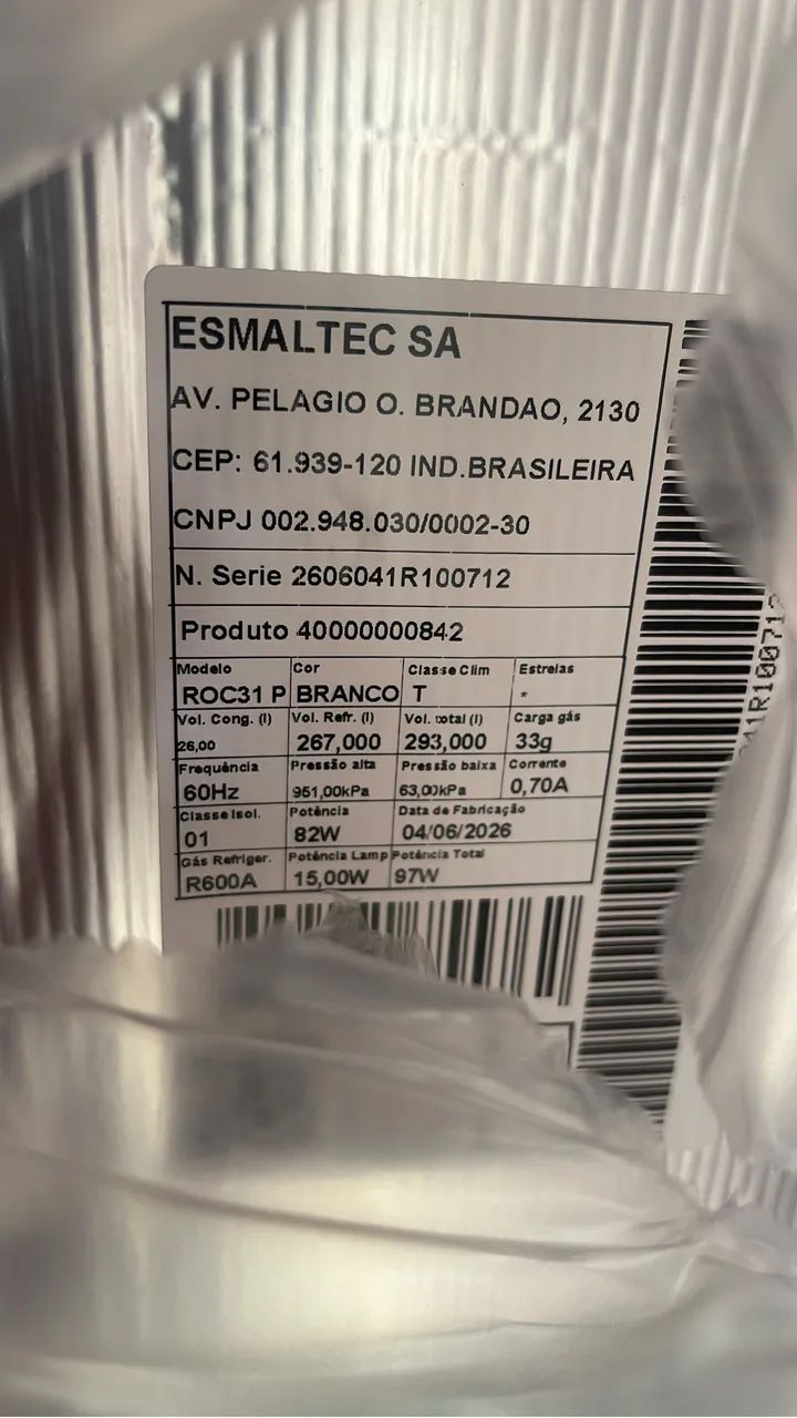 Geladeira nova, no plástico ! Esmaltec  - Foto 4