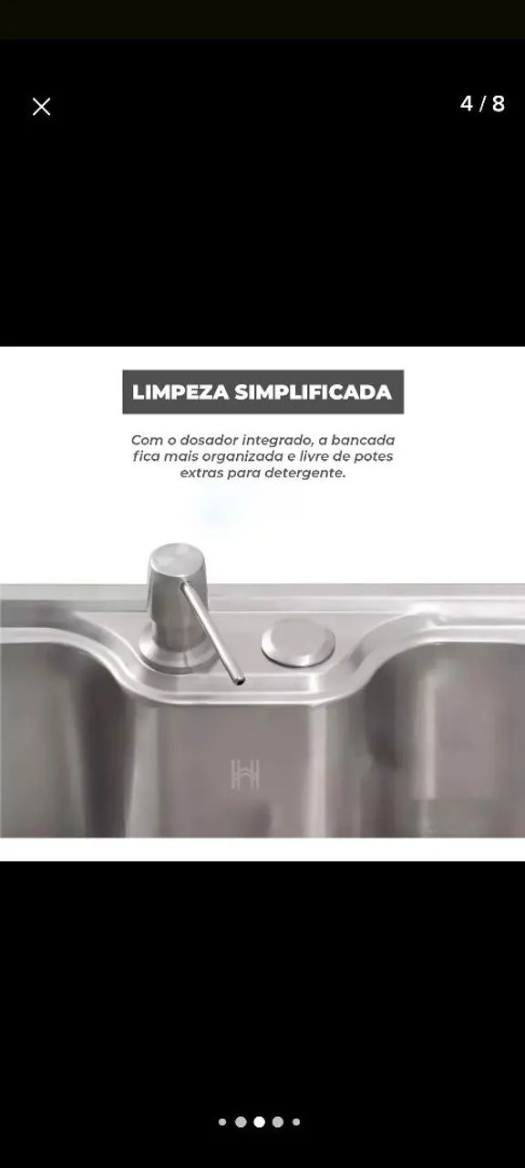 Produto novo na caixa pia inox com escorregado e torneira... - Foto 3