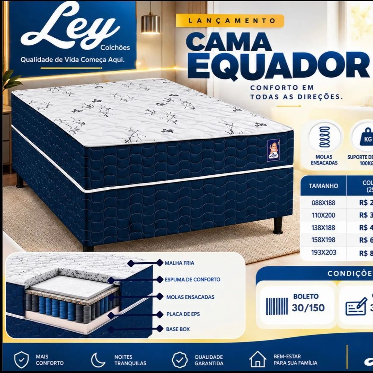 CAMA BOX CASAL MOLAS ENSACADAS  - Foto 2