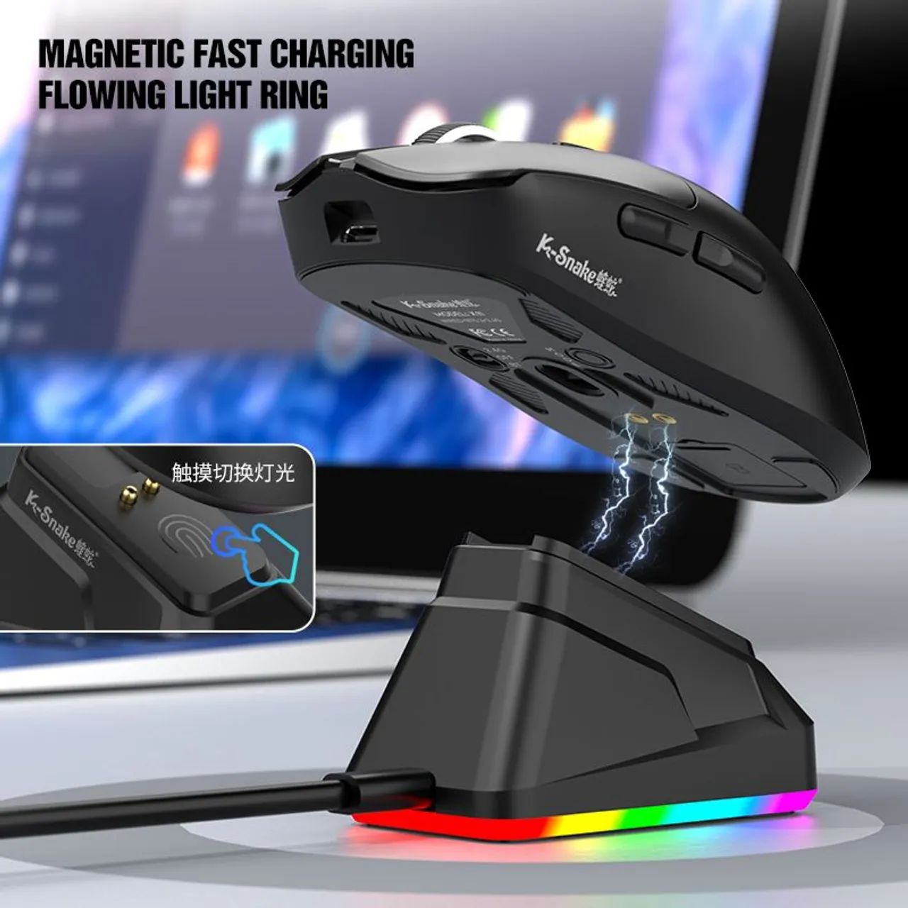 Mouse X11 K-Snake Tri-Mode Base Car. PRETO NOVO - Foto 4