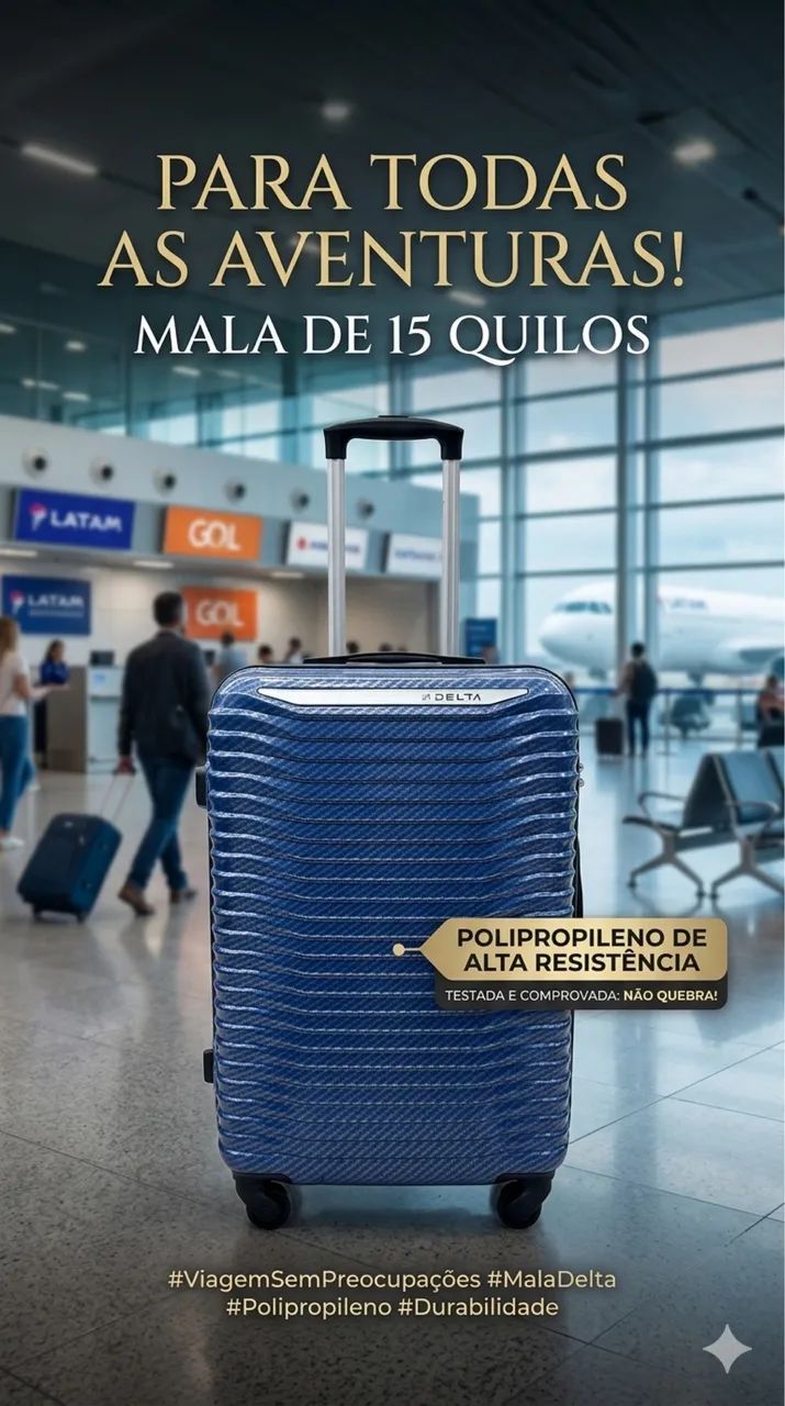 Mala de viagem 15kg polipropileno 