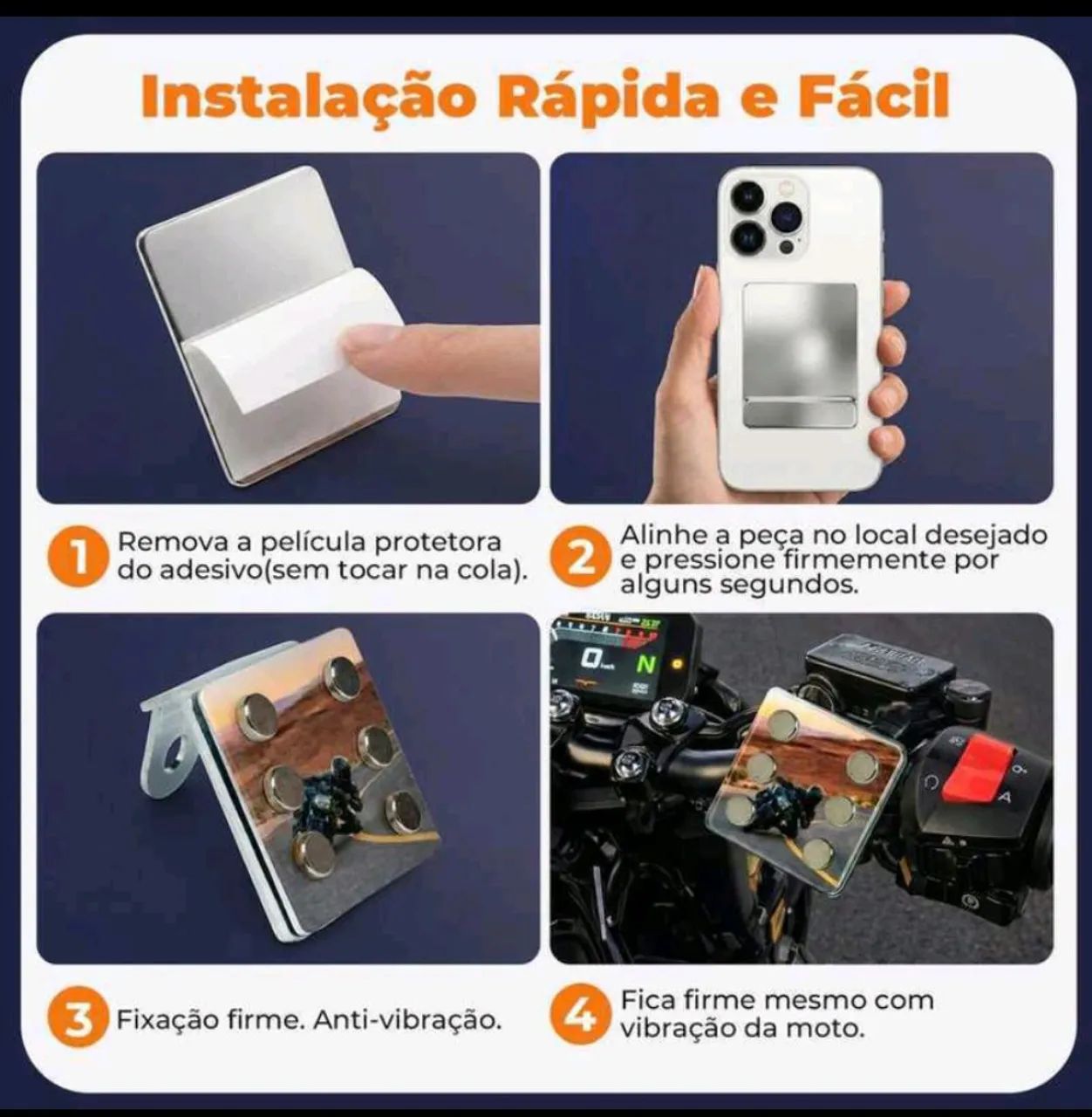 Suporte de celular com imã para moto