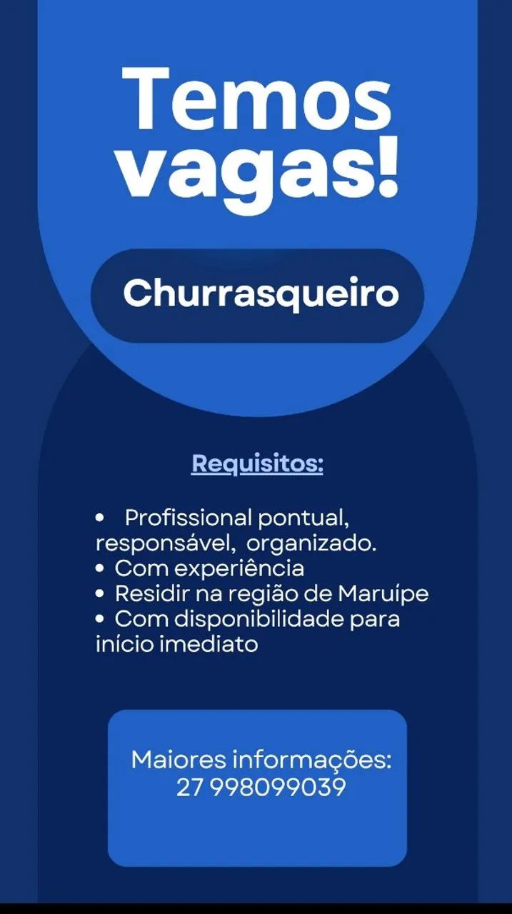 Churrasqueiro com experiência 