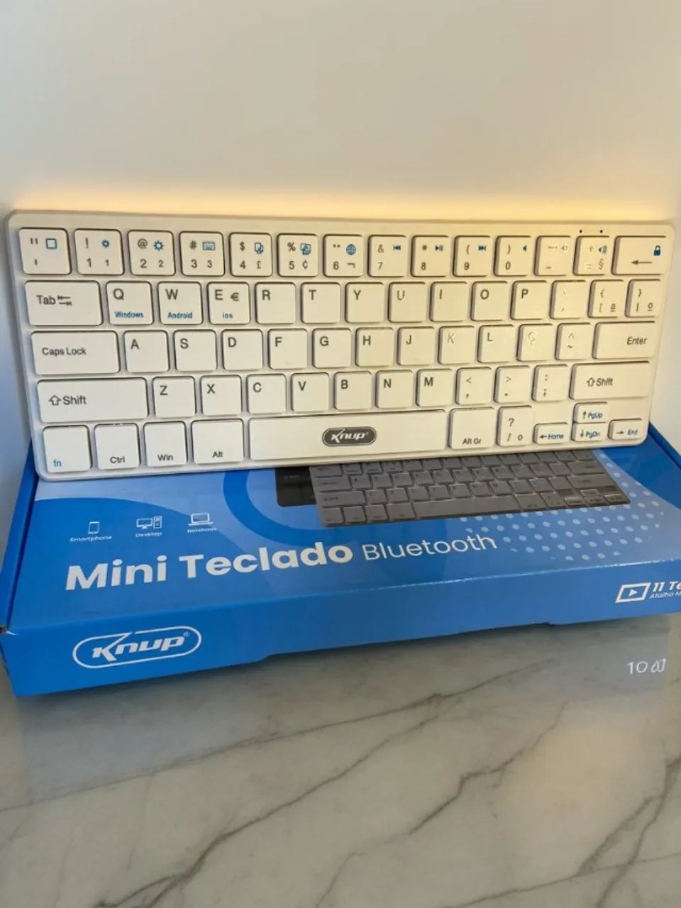 Mini teclado knup bluetooth Branco an18