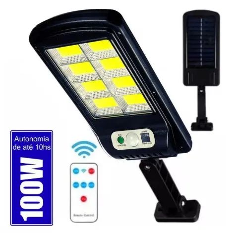 Luminária Solar LED 100W com Sensor de Presença - Foto 3