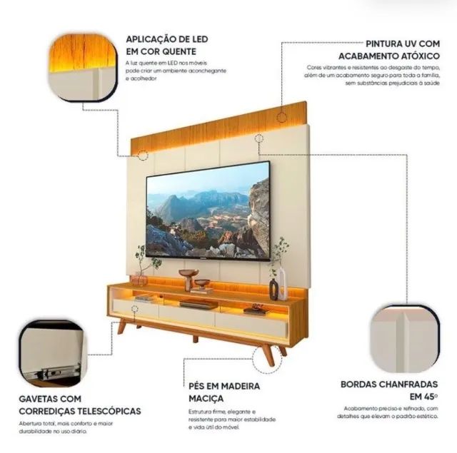 Conjunto Firenze 85 com Rack Premium - Foto 3