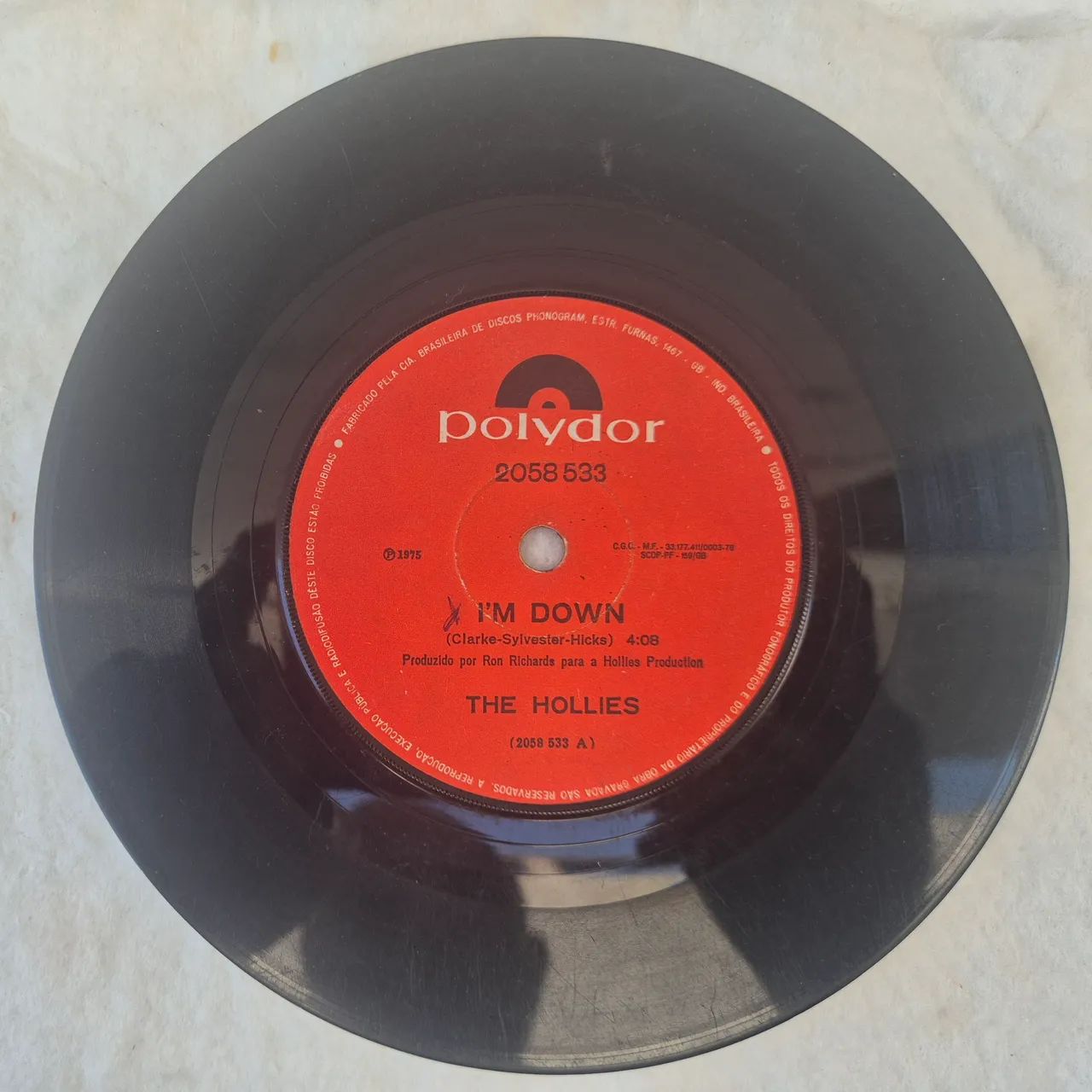 Compacto Vinil 7" The Hollies - I'm Down (1975) - Polydor - Sem Capa
