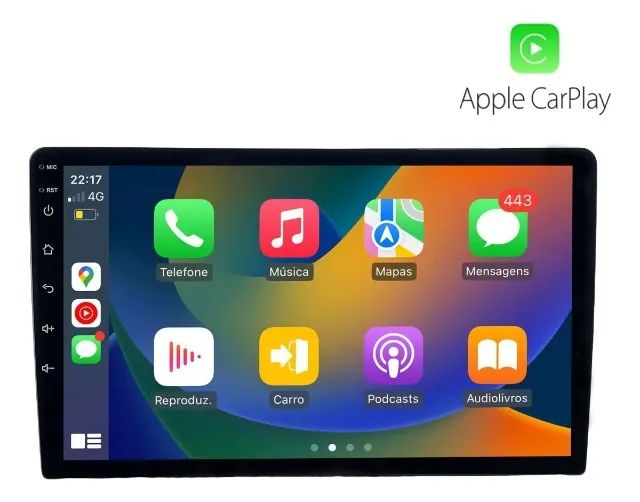 Central Mídia 9 polegadas 2 Din Automotiva Universal Android e Carplay Android Auto - Foto 2