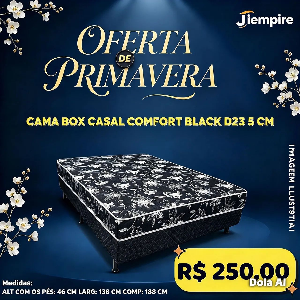 Cama box casal Black D 23