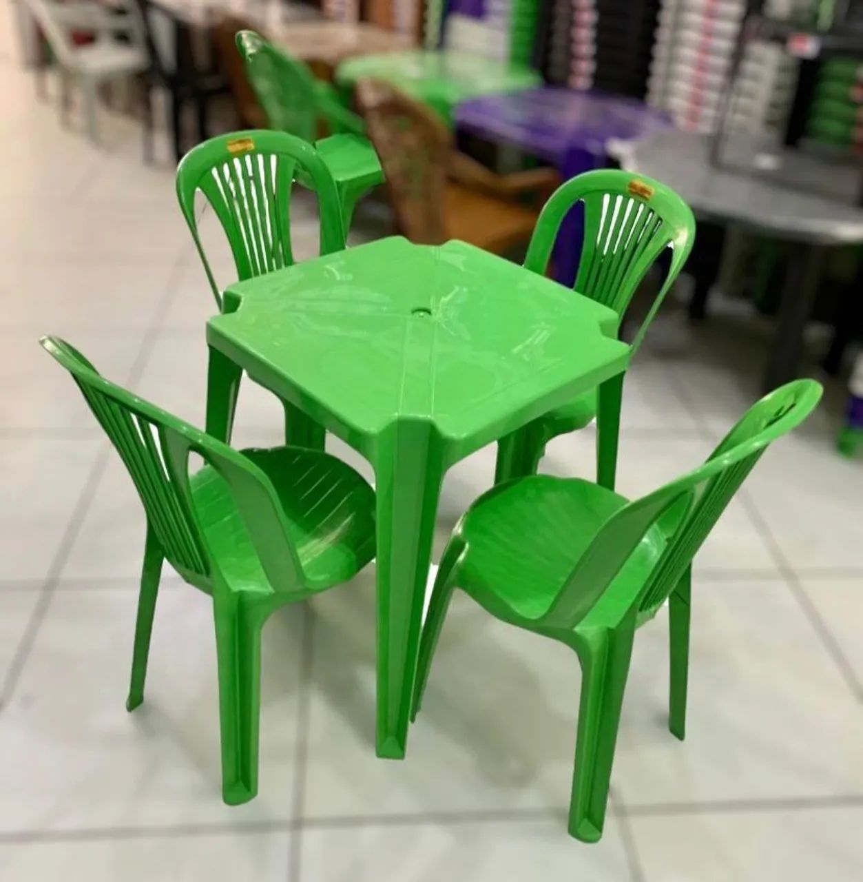 Conjuntos de mesas e cadeiras bistrô verde  - Foto 2