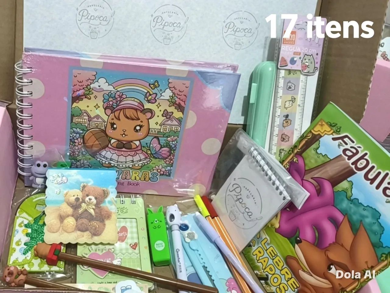 Box Papelaria Pipoca,17  Itens Fofos  - Foto 4