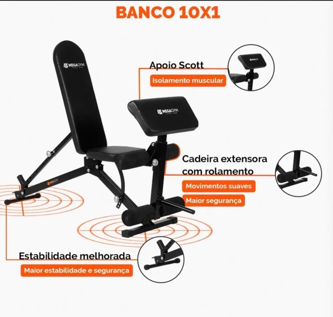 Cadeira extensora 10x1 Mega Gym