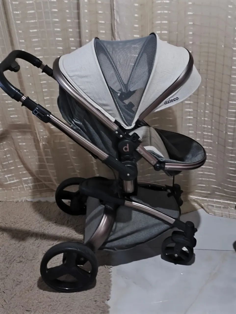 Carrinho de bebê luxo dzieco vulkan 360 - Foto 3