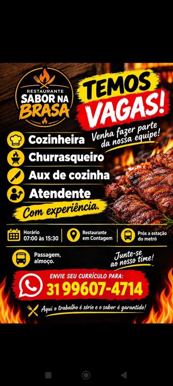 Contrata se churrasqueiro 