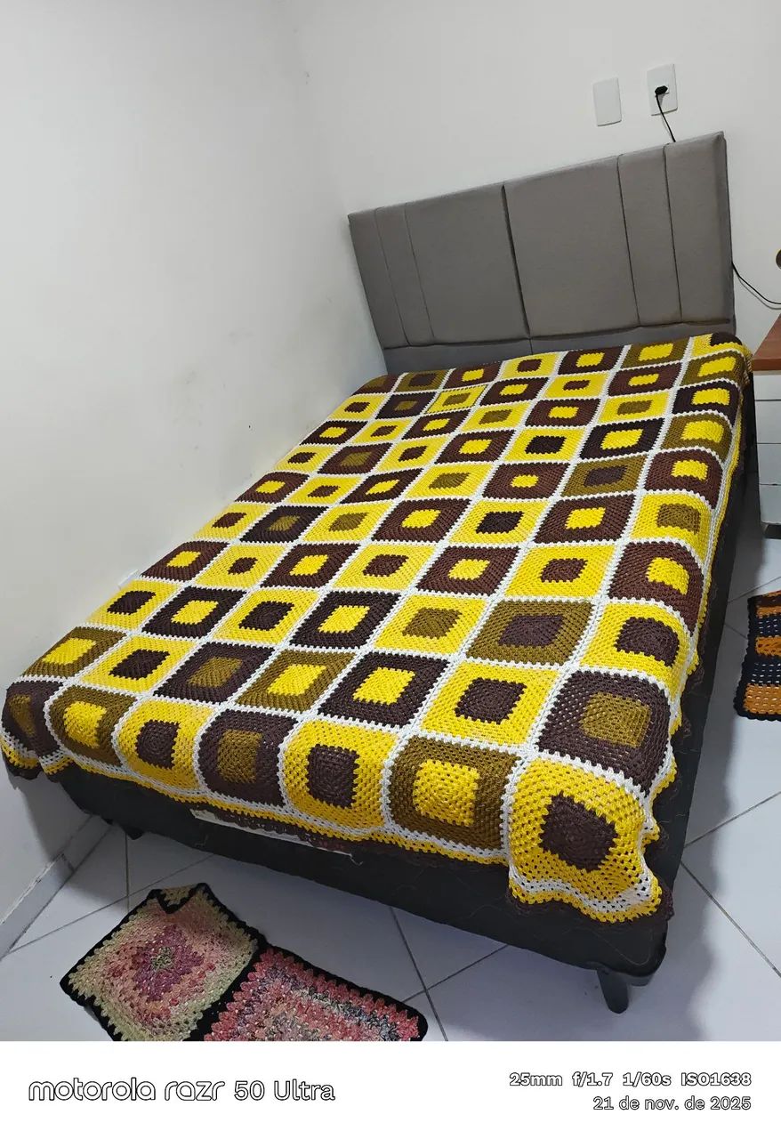 COLCHA CASAL CROCHÊ DE LUXO novo  - Foto 2
