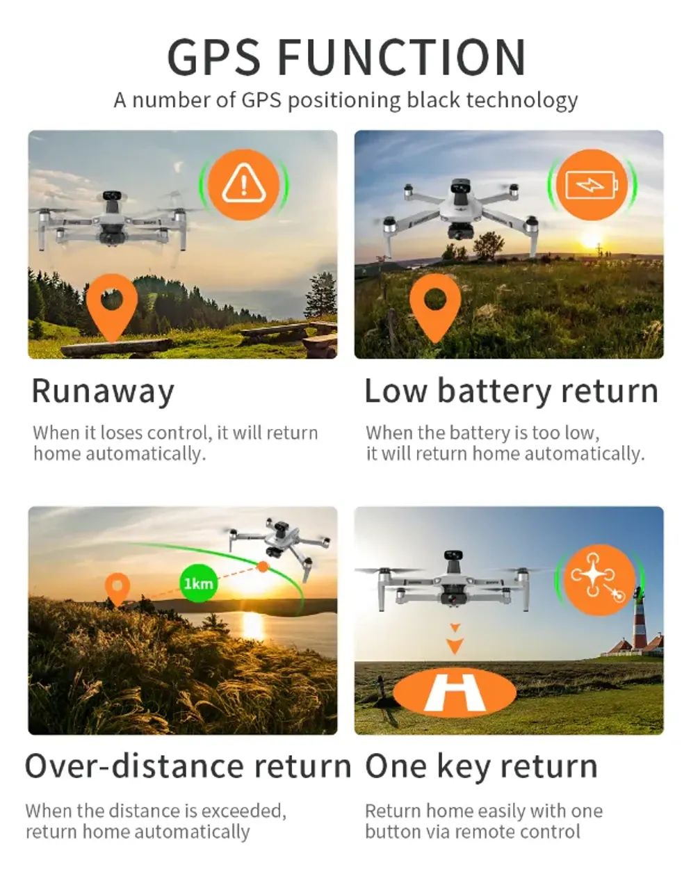 Drone Kf102 Max 4k 2bat Gps 5g 2eixos 22min (sensor)  - Foto 4