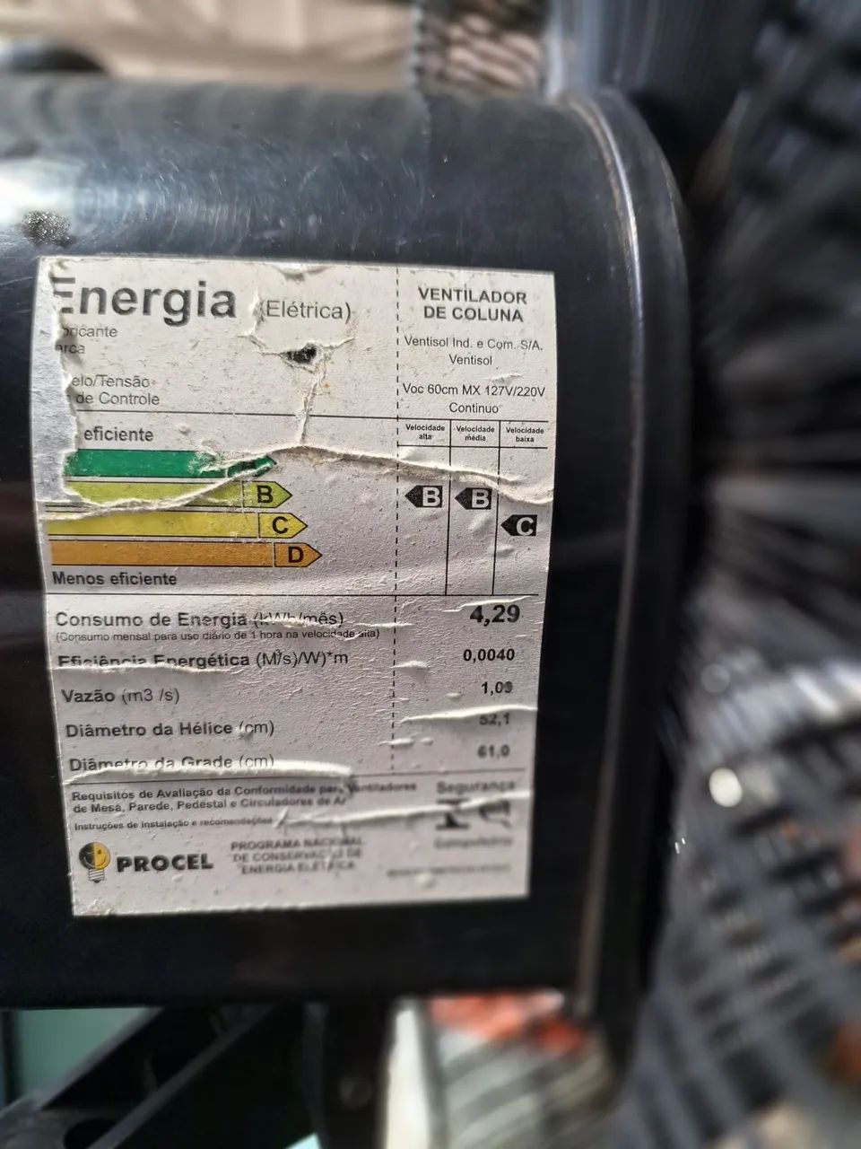 Ventilador Ventisol de Coluna 60 cm - Foto 2