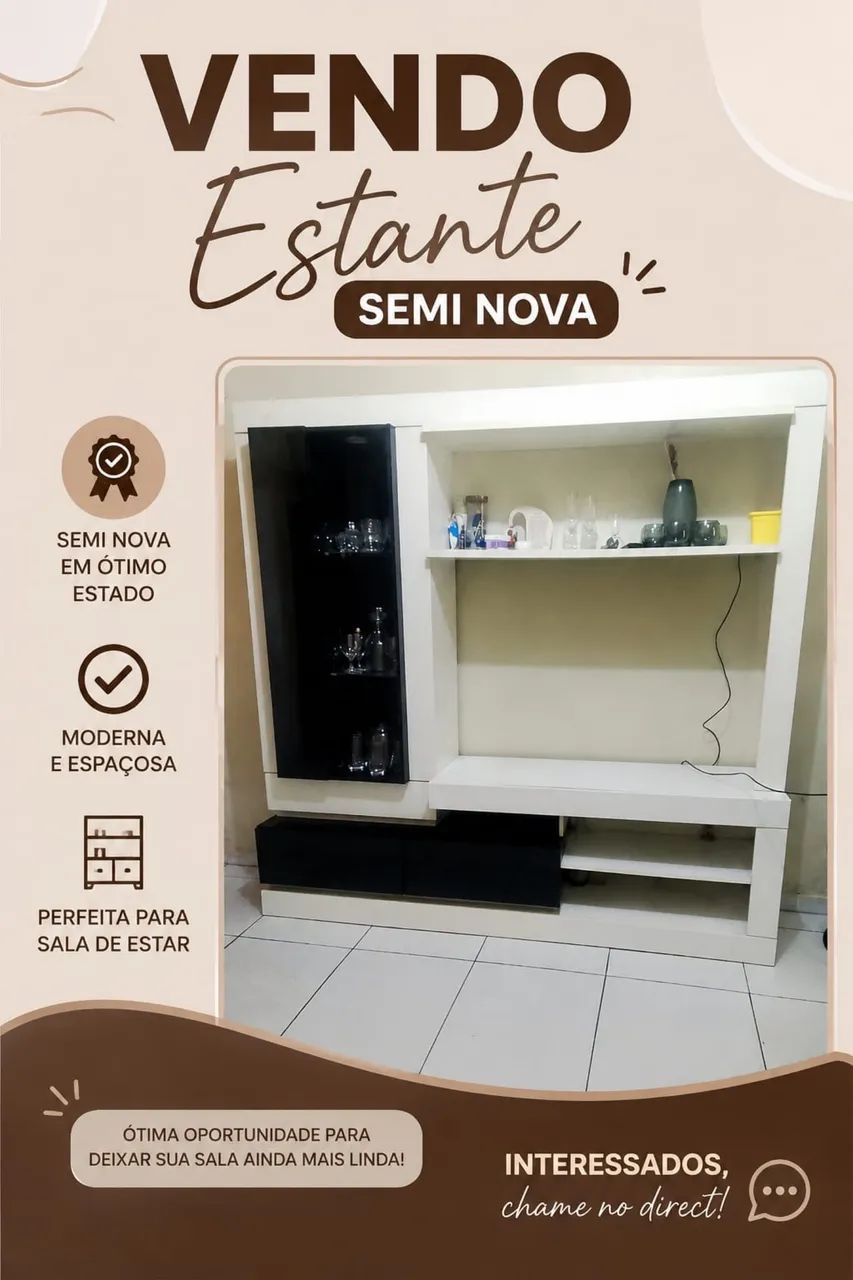 ? VENDO - ESTANTE + CENTRO DE SALA ESPELHADO ? - Foto 2