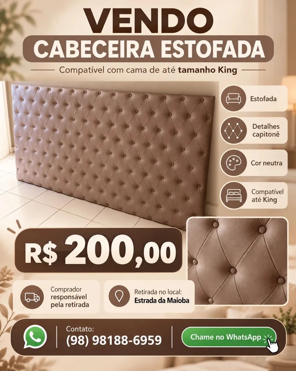 VENDO CABECEIRA DE CAMA