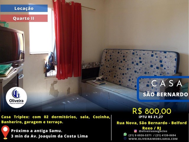 Triplex para Locação em Belford Roxo, São Bernardo, 2 dormitórios, 1 banheiro, 1 vaga - Foto 9