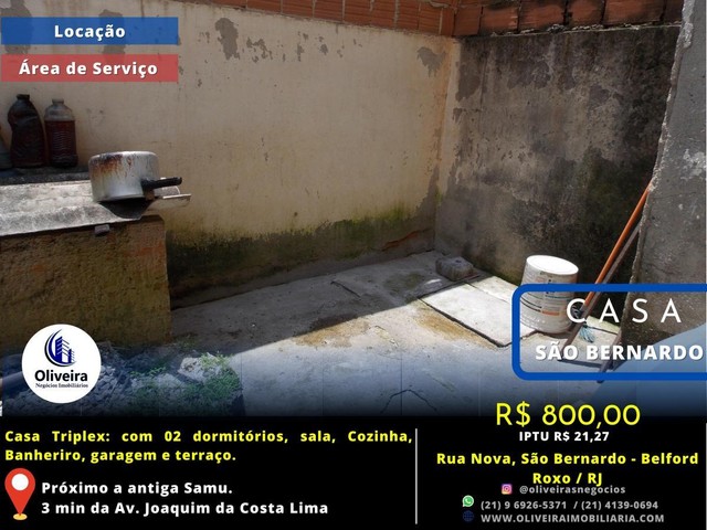 Triplex para Locação em Belford Roxo, São Bernardo, 2 dormitórios, 1 banheiro, 1 vaga - Foto 8