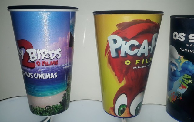 7 copos cinema Pixar, Pets, Era do Gelo, Smurfs, Pica-Pau Cinemark Playarte e Moviecom - Foto 2