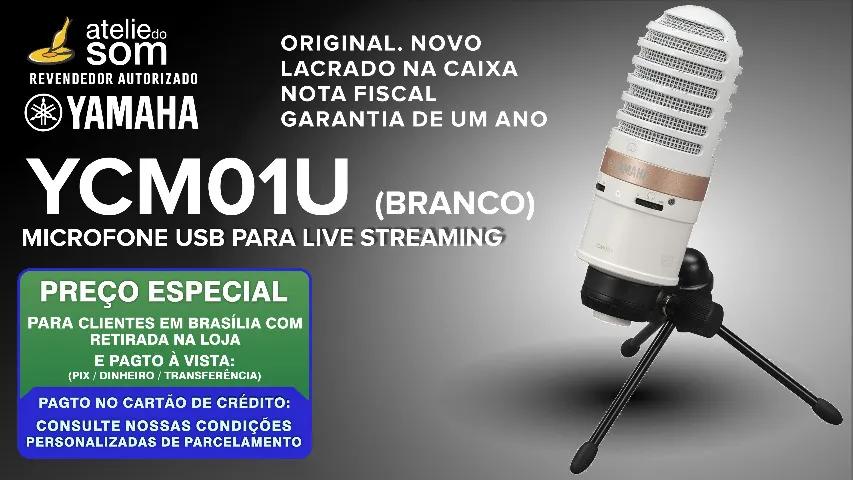 Yamaha Ycm01u Microfone Usb Podcast Streaming Branco Orignal Novo Gar 1 Ano