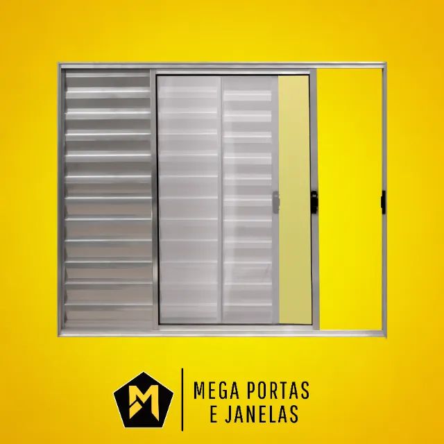 Veneziana Três Folhas de Alumínio  Brilhante