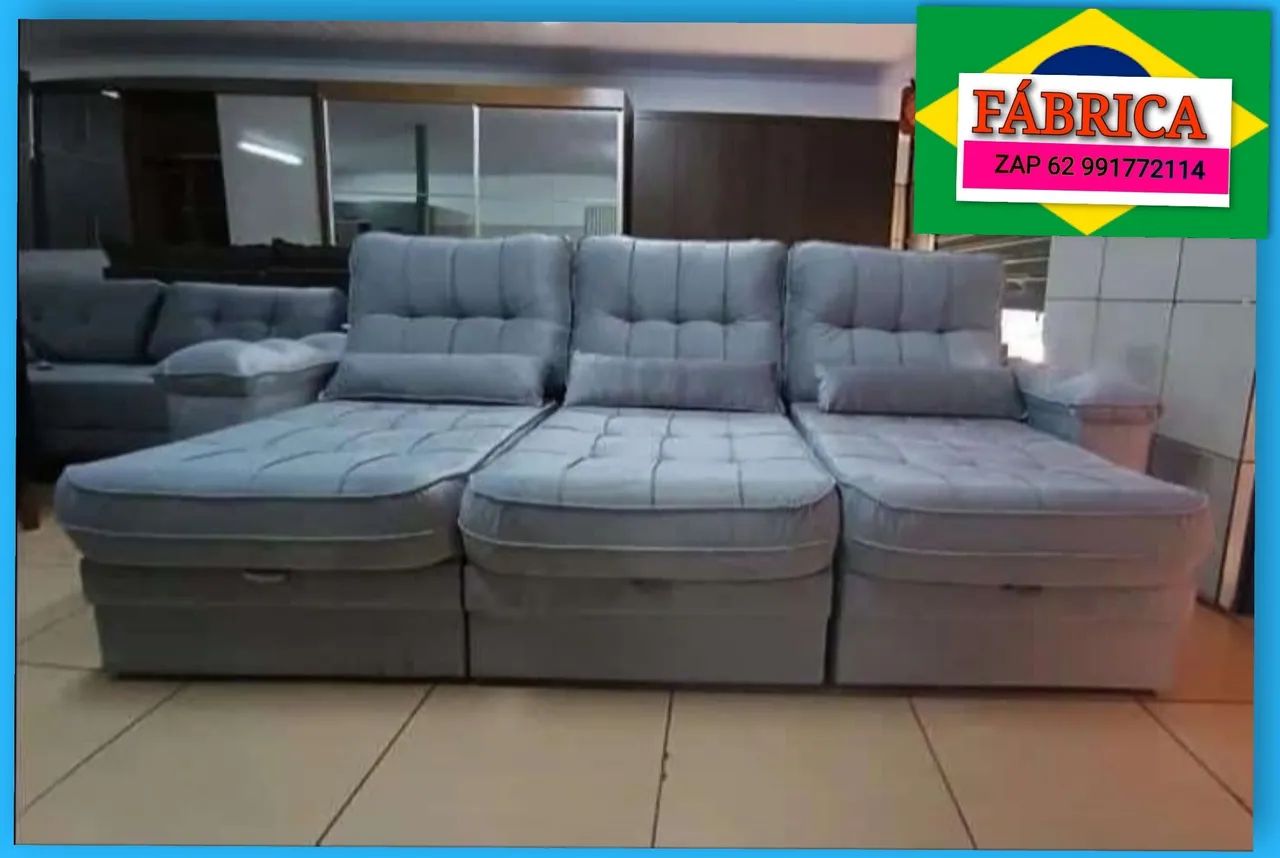 Sofá Retrátil E Reclinável 2.90 LARGURA COBRIMOS ofertas da OLX - Foto 2
