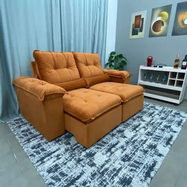 Sofa retrátil e reclinável aifos 2 metros 