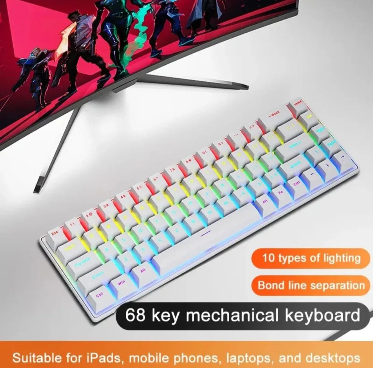 Teclado RGB Skylion k68 - Foto 2