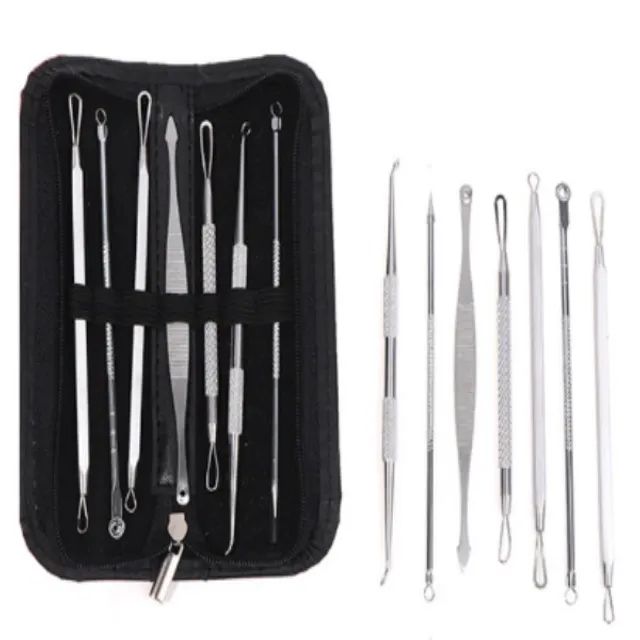 Kit 7 Peças Removedor De Cravo Limpeza De Pele Contra Espinha E Acne Cureta z052  - Foto 2