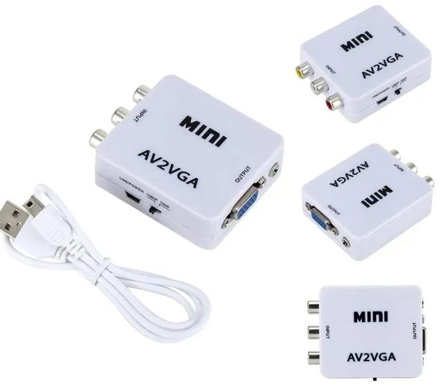 Mini Av2vga Conversor De Vídeo Conversor Caixa Av Rca Cvbs - Foto 4