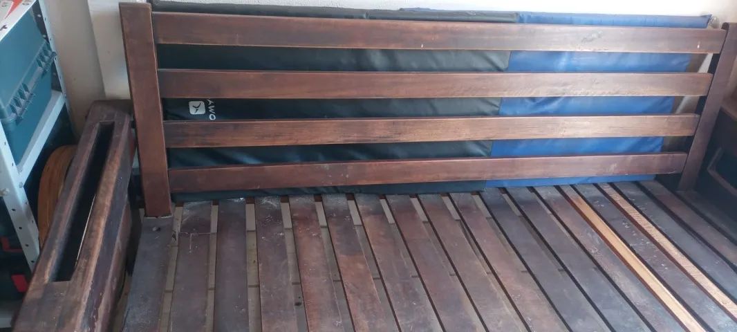 Sofa Madeira Maciça Rústica 3 Lugares + 2 Poltronas - Retirar - Foto 5