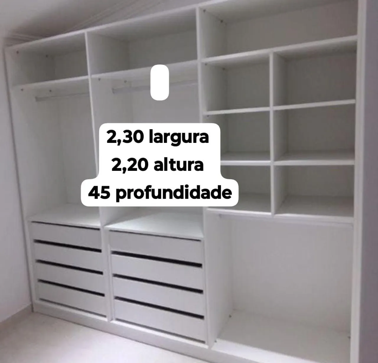 CLOSET PLANEJADO 2,30m x 2,20m Branco