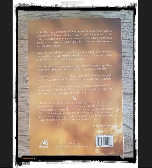 Livro: A escolha - Nicholas Sparks - Foto 2