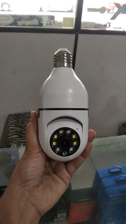 Câmera Lâmpada Panorâmica Wifi 