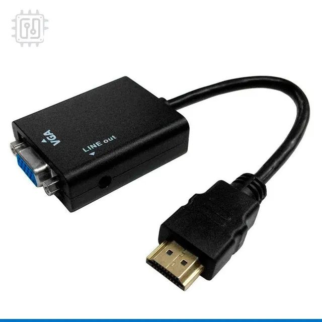 Cabo Conversor Adaptador Hdmi Para Vga Com Áudio P2 Full HD - Foto 5