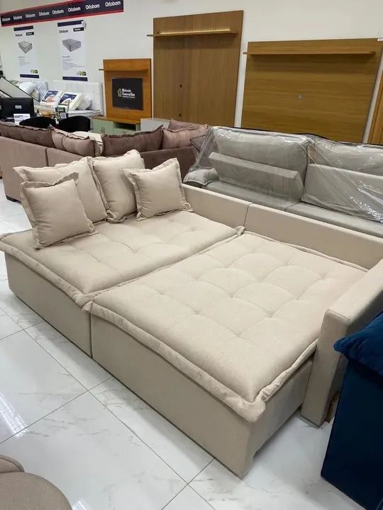 Sofá Cama Retrátil Clean 2,40m Molas Bonnel tt443 - Foto 2
