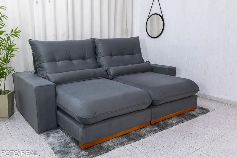 Sofá Retrátil Reclinável rf814 D33 e Molas Ensacadas 2,30m - Foto 2