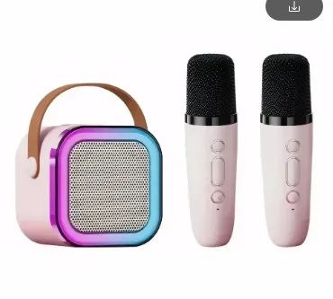 Caixa de Som com 2 Microfones Led RGB Bluettoth K12 Karaoke z729 - Foto 2