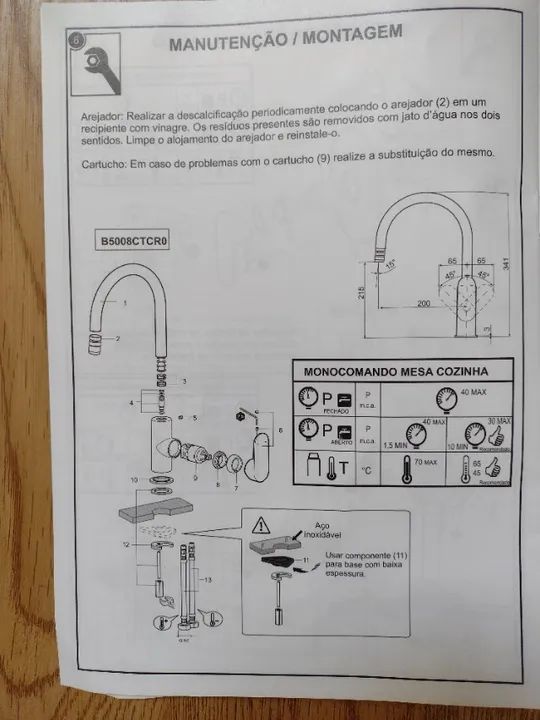 Torneira/Misturador cozinha de bancada Celite - Foto 2