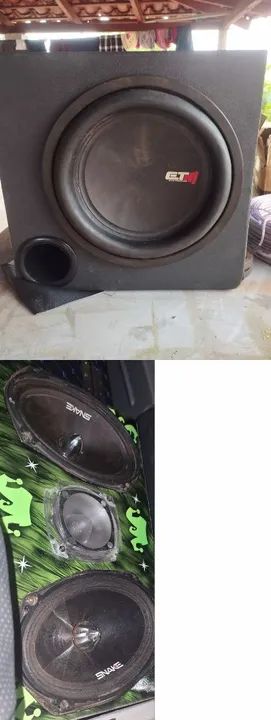 Vendo duas caixas de som com grave e medios com tweeter